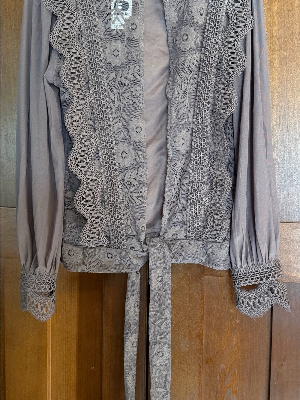 Women’s Lace-Trim Tie-Top - Peppercorn